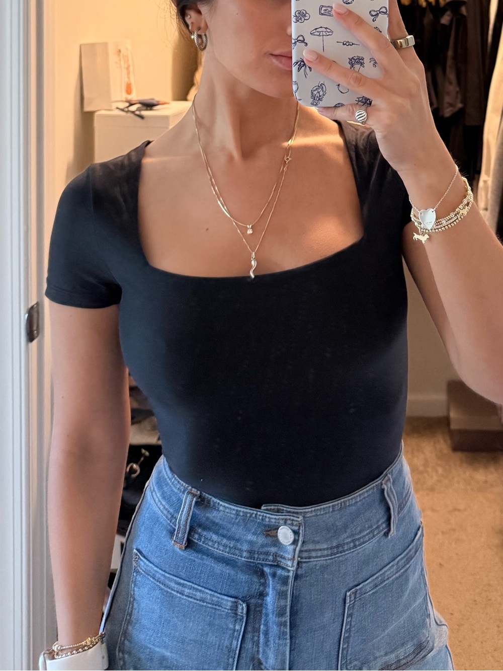 Abercrombie & Fitch Black Scoop-Neck Bodysuit